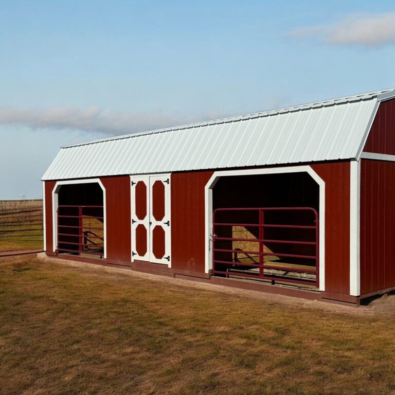 Burnett livestock barn and animal shelter on a working farm