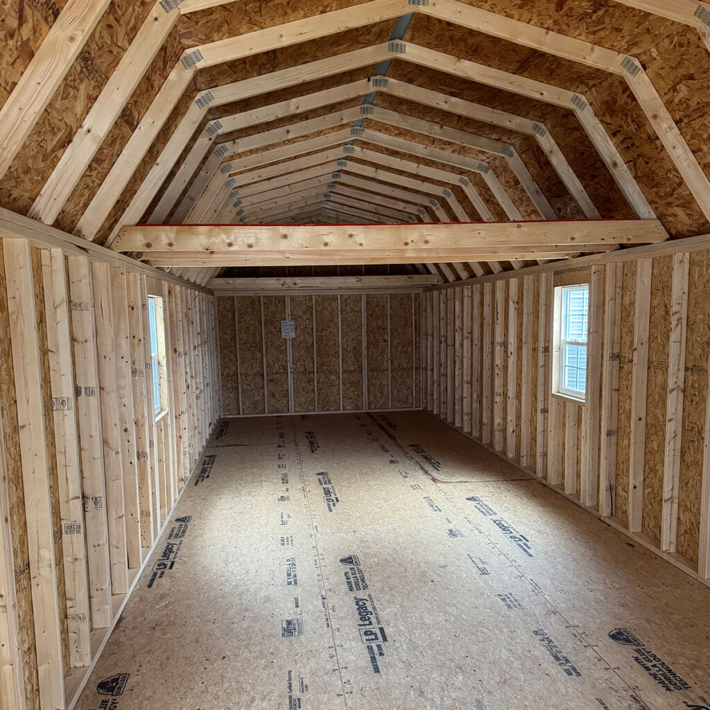 12x40 lofted porch cabin interior